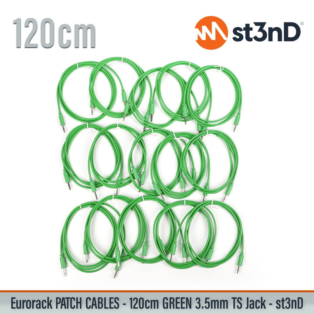 st3nD Eurorack Modular Patch Cable - 120cm GREEN - 15 PCS/Pack
