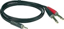 Klotz 3,5 Jack - 2x6,3 Jack 1m